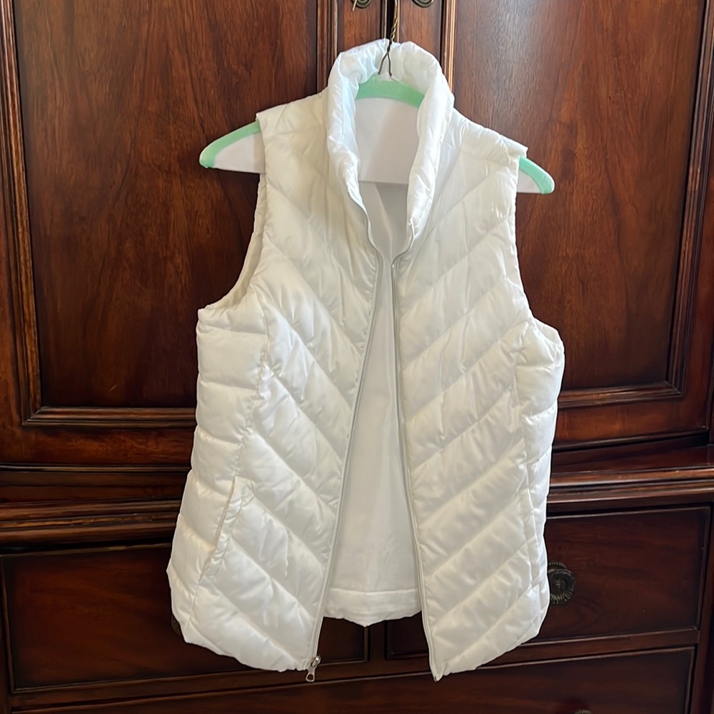 White puffy vest